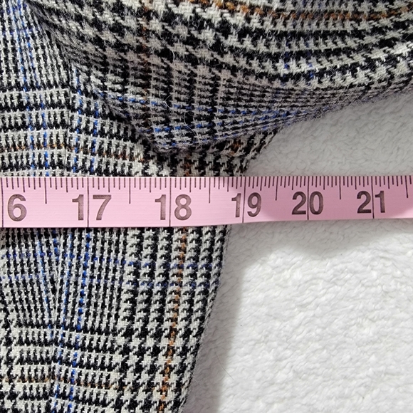 Sasson Vintage 90s Wool Blend Women's Blazer Glen Check Double Breasted Size 6 - Picture 10 of 11
